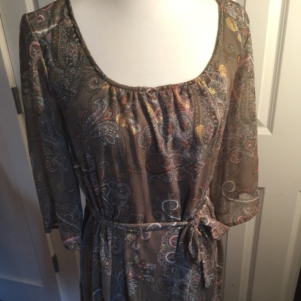 Green Paisley Print Dress